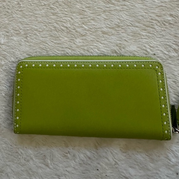 Coach Zip Around Perforated Leather Clutch Wallet - Picture 4 of 10